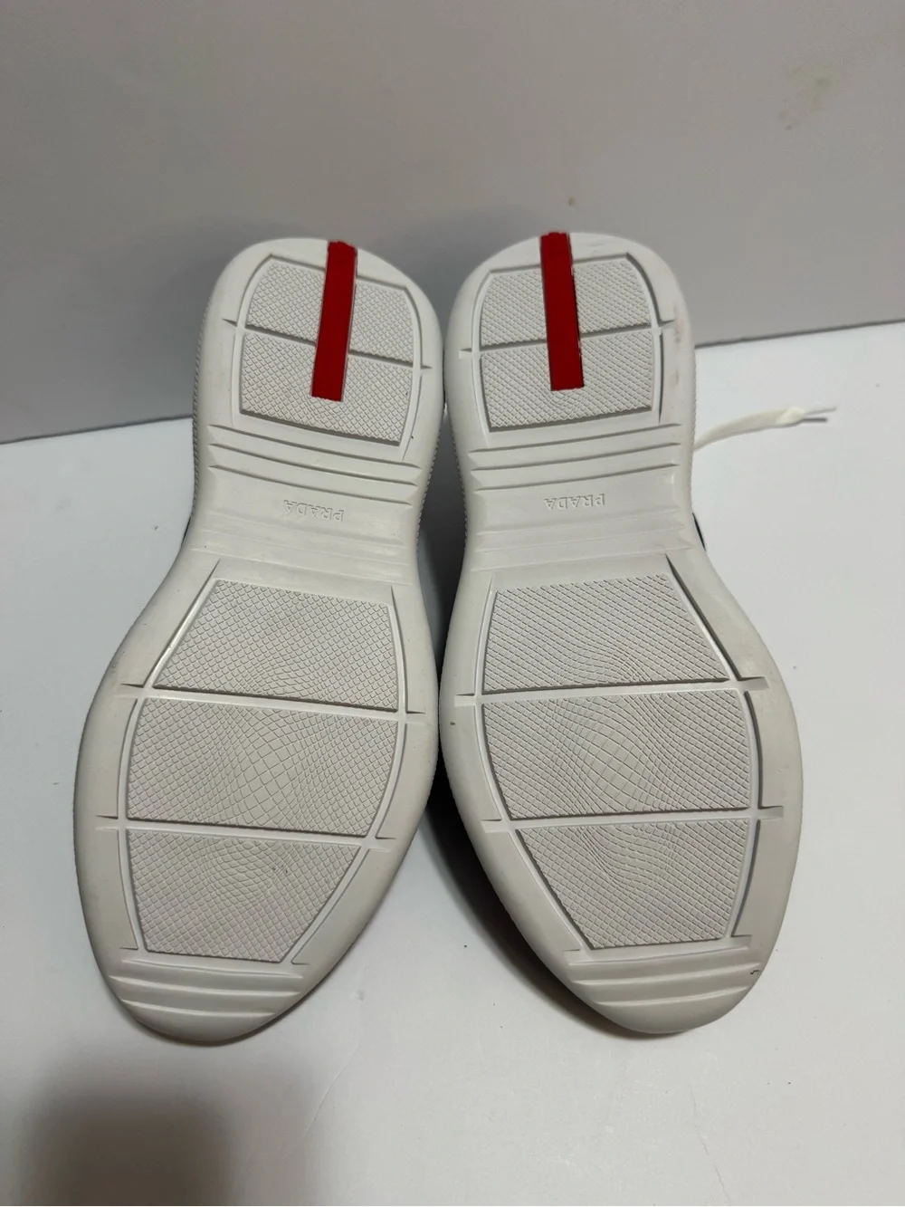Prada America’s Cup Style Patent Mesh Sneakers Navy White Men’s Size 10.5 EU 44 - Picture 5 of 10